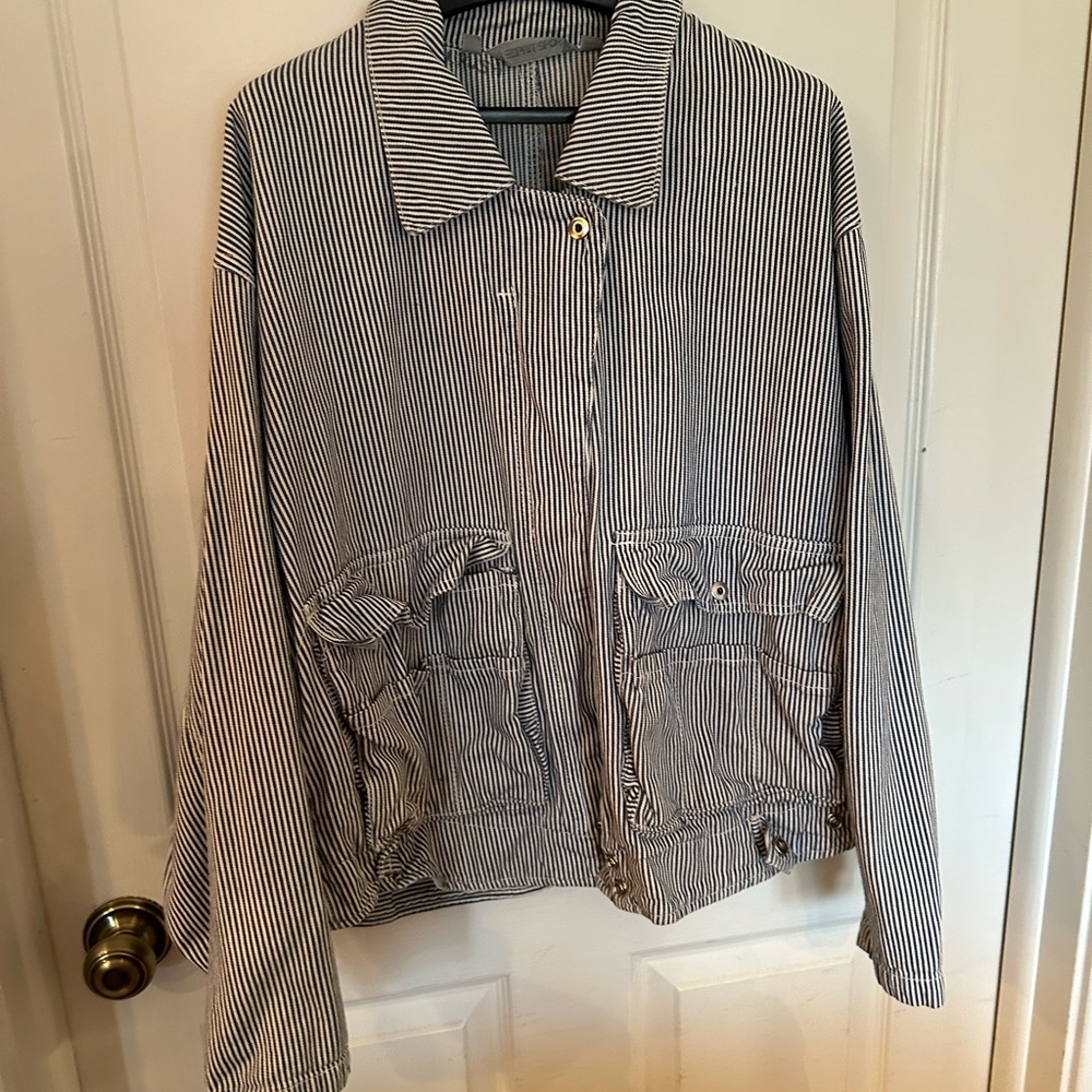Striped Button-Up Vintage Esprit Denim Jacket
